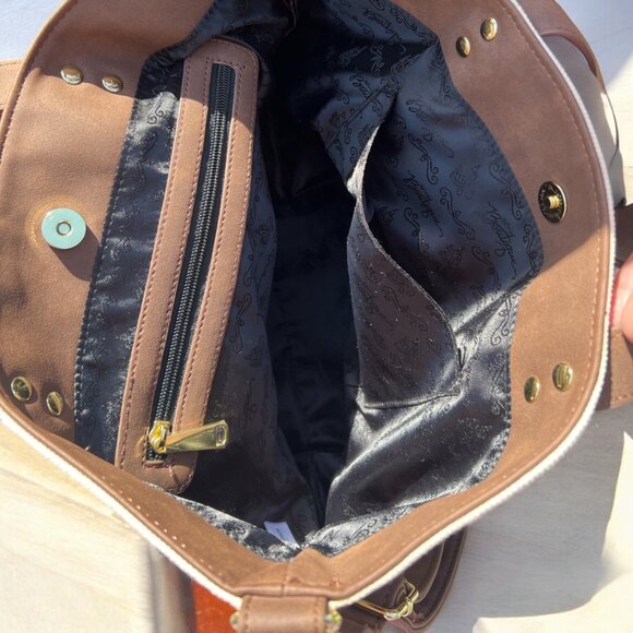 Disney Boutique Canvas & Faux Leather Embroidered Floral Tote Bag With Thumper & - Picture 10 of 10